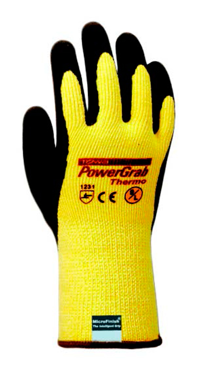 Guantes de poliéster/algodón sin costuras con recubrimiento de látex MicroFinish® e interior de vulrizo