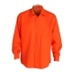 Camisa para caballero de manga larga, abotonada y de color naranja