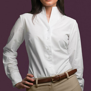 Camisa para mujer de manga larga con cuello chimenea
