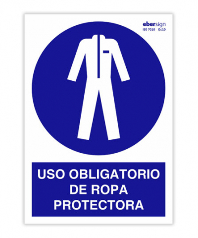 Señal uso obligatorio de ropa protectora