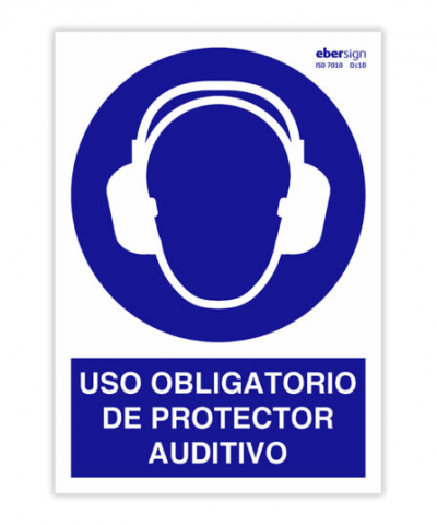 Señal Uso Obligatorio De Protector Auditivo