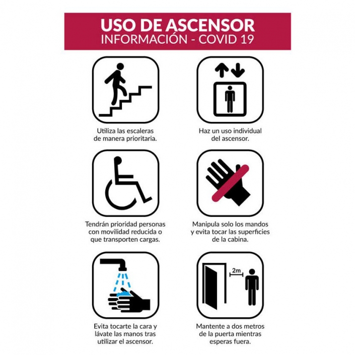 Te Puedes Quedar Sin Oxígeno En Un Ascensor Cartel señalización uso de ascensor - COVID EPI´S