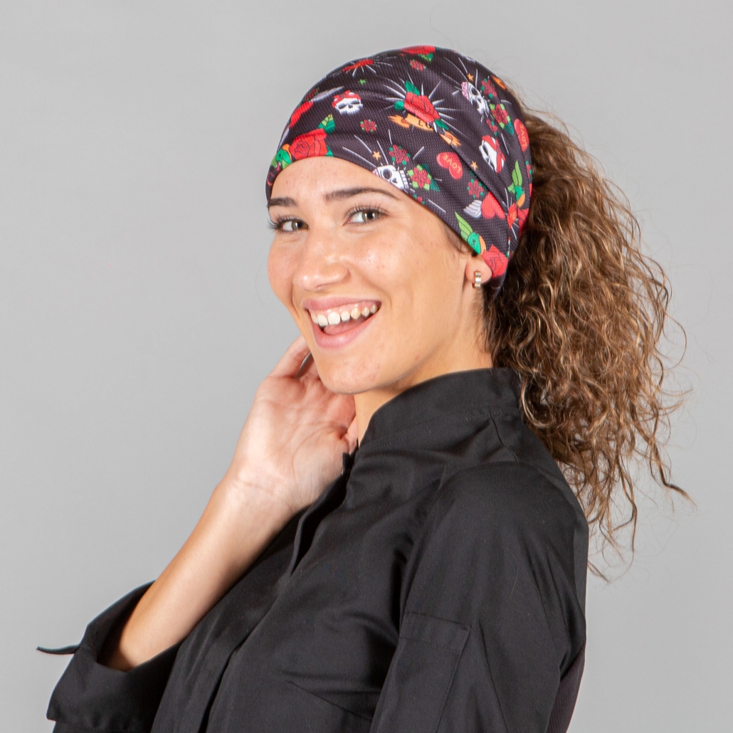 Bandana Copricapo Da Cucina In Cotone – Confezione Da 3 Pezzi Con Motivo Pied De Poule, 100% Cotone, Pratica E Traspirante