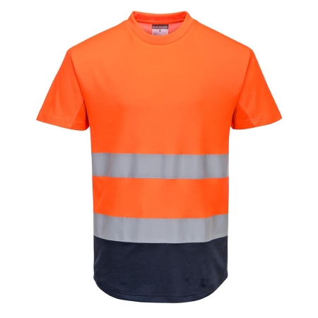 Portwest Crisan laboral Camiseta bicolor de malla naranja 1