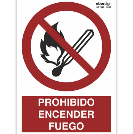 Señal Prohibido Encender Fuego