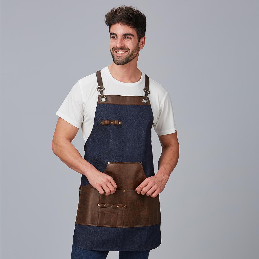 DELANTAL PETO VAQUERO Y PIEL 73X68 CM (REF. GR100004)